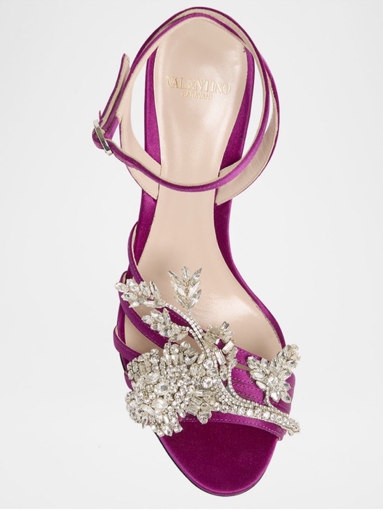 Valentino Garavani Shoes - Valentino Garavani Ladycrush Strass Flower Ankle-Strap Sandals